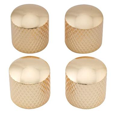 Imagem de Musiclily Métrico 6mm Metal Dome Knobs para Guitarra Fender Telecaster/Precision Bass,Dourada(4 Peças)