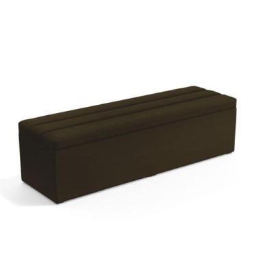 Imagem de Calçadeira Baú Ursa 160 para Cama Queen Z-010 Sued Marrom Aradecor, Ma