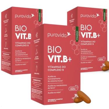 Imagem de KIT BIO VIT B+ Vitaminas do Complexo B Puravida 3x 30 Cápsulas
