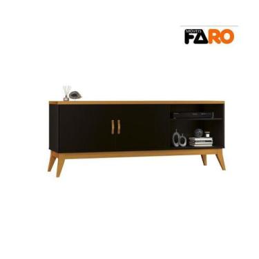 Imagem de Rack Bancada Para Sala TV Até 60 Polegadas Star EDN, Preto/Cedro