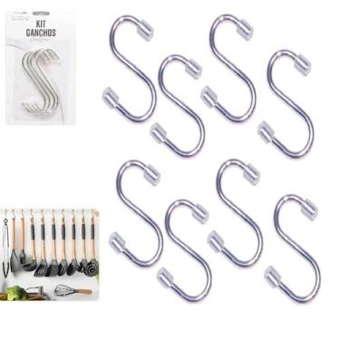 Imagem de Kit 8 Ganchos S Organizador em Aço Cabide com Silicone - Ami