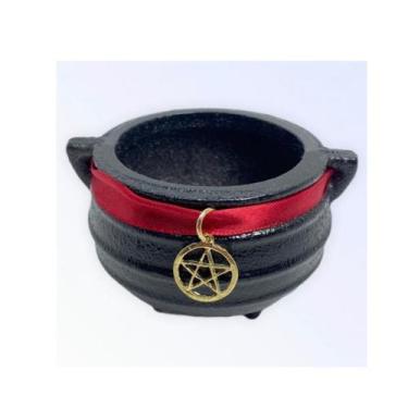 Imagem de Caldeirão Bruxa Tripé em Ferro Fundido com Pentagrama 100ml - META ATA
