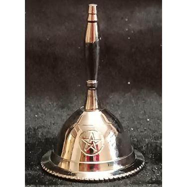 Imagem de Indian Consigners Penta Sino de Mão Prata Alter Call Bells 7,6 cm Nickle Altar Pendulam (Pentagrama)