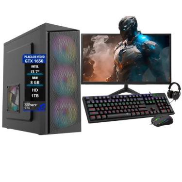 Imagem de Pc Gamer Completo I3 7100 8Gb Gtx 1650 Hd 1Tb Ssd 120Gb - Fonecar Info