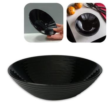 Imagem de Jogo 10 Bowls De Vidro Opalino Harena Black 16cm Saladas Sopas Caldos 