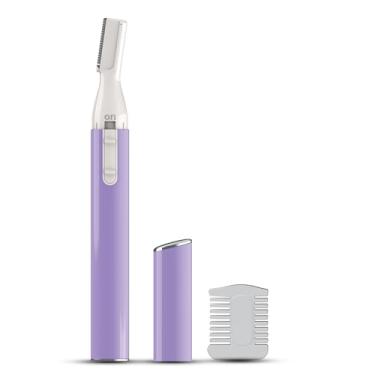 Imagem de Bella Ciao Aparador de sobrancelha e biquíni para mulheres, dispositivo elétrico suave de remoção de pelos faciais com guia de corte de dupla face e tampa protetora, aparador de pelos faciais de