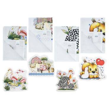 Imagem de Kit 10 Pano de Prato Estampado Búzios - 59cm X 40cm - Ober