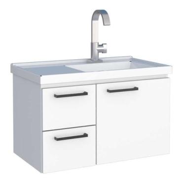 Imagem de Gabinete de Banheiro Branco em Aço com Lavatório Roma Cozimax