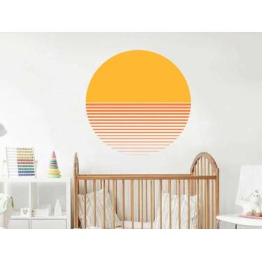 Imagem de Adesivo de Parede Por do Sol Cabeceira de Berço Cama - Adesivos Kigrud