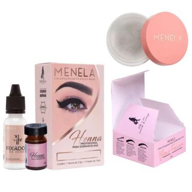 Imagem de Henna Menela Para Sobrancelhas com Gel de Sombrancelhas Cera Fixadora 