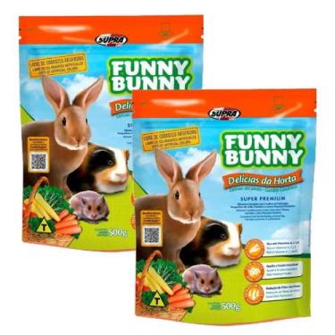Imagem de Racao coelho e roedores Funny Bunny 500g Kit 2 unidades - SUPRA PETS