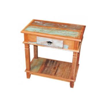 Imagem de Aparador Rústico 70cm 1 Gaveta 1 Prateleira em Madeira de Demolição Pe