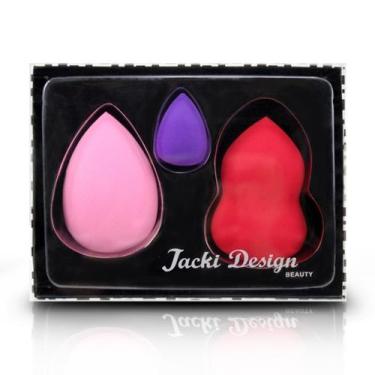 Imagem de Kit com 3 Esponjas para Maquiagem Jacki Design Rosa
