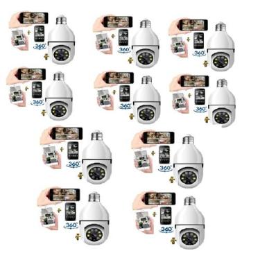 Imagem de Kit 10 Camera Ip Segurança Lampada Yoosee Panoramica Wifi1080 Espia - 