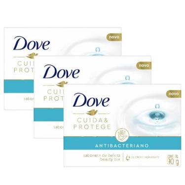 Imagem de Kit 3 Sabonete em Barra Dove Antibacteriano Cuida e Protege 90g