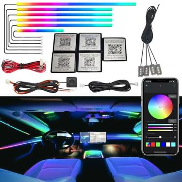 Imagem de Dreamcolor – Fita de LED para interior de carro, RGB 10 em 1, kits de iluminação ambiente de fibra óptica 10 em 1, 16 milhões de cores, som e função ativa, luzes neon para carro com aplicativo sem fio