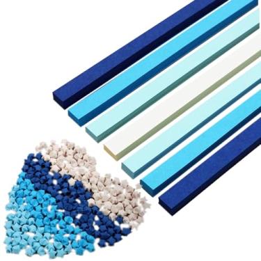 Imagem de Aeojoor Estrela Origami Papel Estrela Papel Tira Lateral Origami Estrelas Papel Estrela Da Sorte Decoração Tiras de Papel Artesanato Artesanal Diy (Gradiente Azul (1350 Folhas))