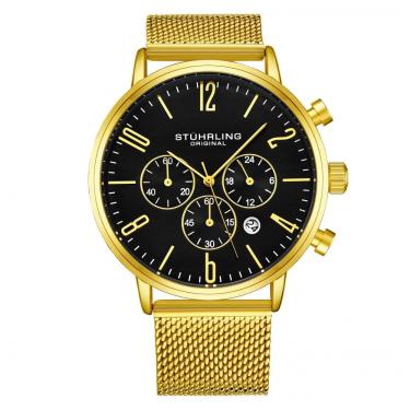 Imagem de Relógio Masculino Stuhrling Monaco 3932 Quartzo 41mm, Dourado