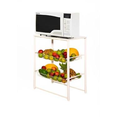 Imagem de Nova Mesa Microondas Balcão Bancada Aço Fruteira Resistente - Casa Rom