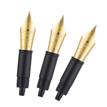 Imagem de Conjunto de pontas douradas de 3 peças de canetas-tinteiro Hongdian (extrafina, fina e média) para 1860 Max, 1837, 660, CA35, WA35, N2, N23 e N8 com ponta substituída nº 06