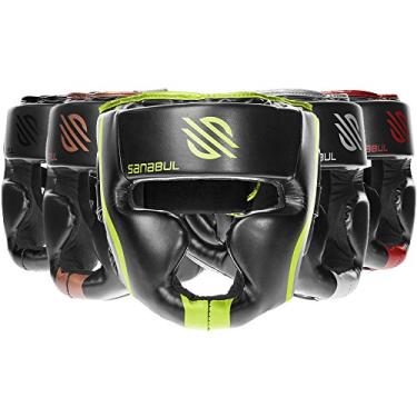 Imagem de Sanabul Capacete de boxe essencial para homens e mulheres | Muay Thai e MMA | Capacete Sparring | Equipamento de cabeça de boxe com cobertura total (verde, P/M)