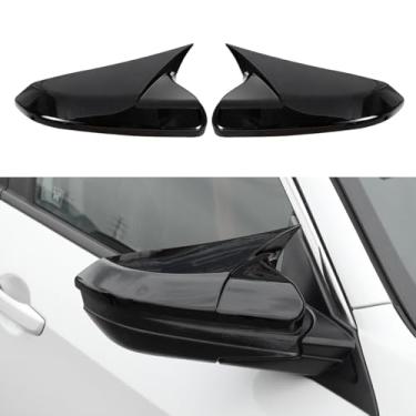 Imagem de YINGTUU para Honda Civic 10ª geração 2016-2021 capa de espelho retrovisor de chifre de boi capa protetora de acabamento preto brilhante