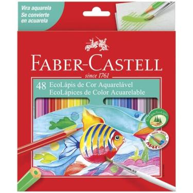 Imagem de Lápis de Cor Aquarelável, Faber-Castell, EcoLápis, 120248G, 48 Cores