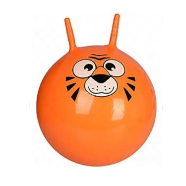 Imagem de Bola Pula Pula Inflável Infantil com Alça – Brinquedo Educativo e Seguro para Coordenação Motora e Equilíbrio (Laranja, Grande)