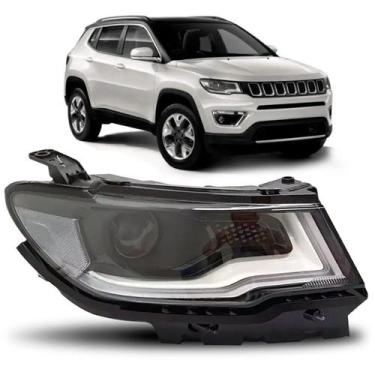 Imagem de Farol Compass 2017 2018 Eletrico Com Motor Led Sem Xenon - SP ACESSÓRI