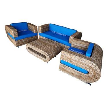 Imagem de Jogo De Sofá Poltronas E Mesa De Alumínio Jardim Sala Estar Varanda Ár