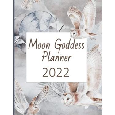 Imagem de Agenda Moon Goddess 2022: Dia Wiccan por página com fases da lua, solstício e equinócio, Sabbats Coruja da floresta do hemisfério norte