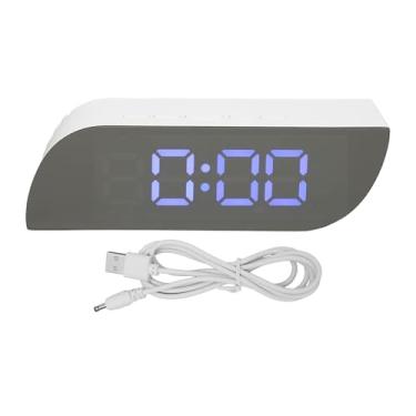 Imagem de Despertador Digital, Espelho de Led Espelho de Proteção contra a Maquiagem do Espelho 2 Brilho Ajustável Com Luz Noturna, Espelho de Vaidade, para o Quarto