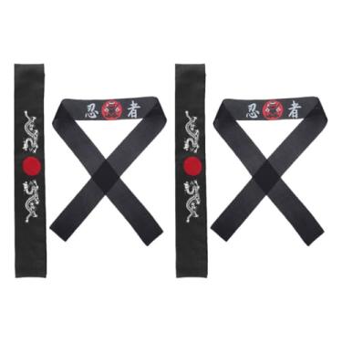 Imagem de SAFIGLE 4 Peças De Tiaras Japonesas De Karatê Ninja Bandanas De Samurai Faixas De Cabelo Japonesas Tiaras De Samurai Para Cozinhar Esportes Cosplay E Decorações De Festa