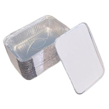 Imagem de Bandeja de Aluminio com Tampa 1500ml. Caixa 50 Unidades - Mello Descar