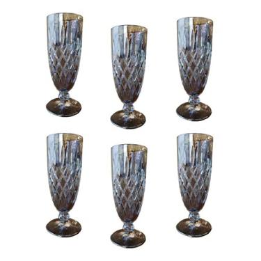 Imagem de Jogo 6 Copos Sorvete Água Suco Vidro 360ml Peças Robustas Cor:Branco