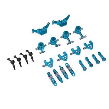 Imagem de Atualização da Liga de Alumínio Fazeções de Kit de Choques de Amortecedores CVD CVD Drive Eixos, Copos de Roda de Braços Oscilantes para Wltoys 1/28 RC Car Com Peso Leve e (Azul)