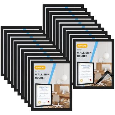 Imagem de 20 molduras adesivas magnéticas, 20,3 x 25,4 cm, porta-janelas, documentos, reutilizáveis, molduras adesivas para parede e molduras (preto)