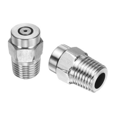 Imagem de HARFINGTON 2 peças ponta limpa superfície 0 grau 1/4 polegada NPT macho 1,382 orifício 4000 PSI aço inoxidável rosqueado lavadora de pressão bicos pulverizadores para pistolas de água vassoura de água