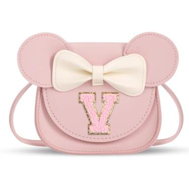 Imagem de Hincoo Bolsa infantil, bolsa para meninas pequenas, Letra rosa, V
