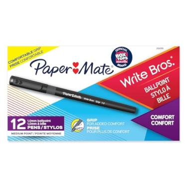 Imagem de Paper Mate 8807987 Caneta esferográfica Write Bros Grip, tinta preta, média, dúzia