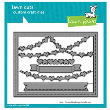 Imagem de LAWN FAWN Cortes de gramado personalizado artesanato Die-Heart Guland Backdrop: paisagem, multicolorido