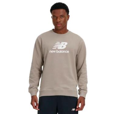 Imagem de Moletom Masculino New Balance Gola Careca Cinza, Cinza, GG