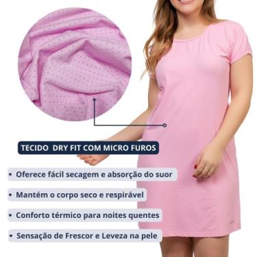 Imagem de Camisola Feminino Dryfit Manga Curta Fresquinho Super Confortável Abso