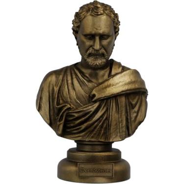 Imagem de Estátua Busto Demóstenes - Orador Grego (Cor Ouro Velho)