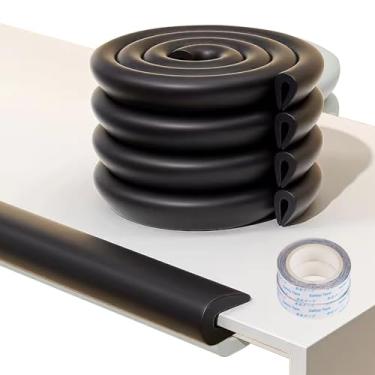 Imagem de Fozobaiy Protetores De Borda Para Móveis À Prova Crianças (4 Metros) - Espuma Em Formato U Com 2 Cm Espessura Cantos Afiados, Kit Proteção Bebês, Balcão Cozinha, Mesa Centro (Preto)