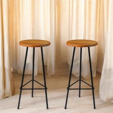 Imagem de Kit 2 Banquetas para Balcão de cozinha Alta Confortavel Estilo Moderno