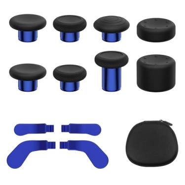 Imagem de KD.FLY Kit De Substituição Para Joysticks Metal 13 Em 1 Xbox Elite Series 2, Inclui Magnéticos, Botões, Capas Silicone E Bolsa Armazenamento, Preto Azul