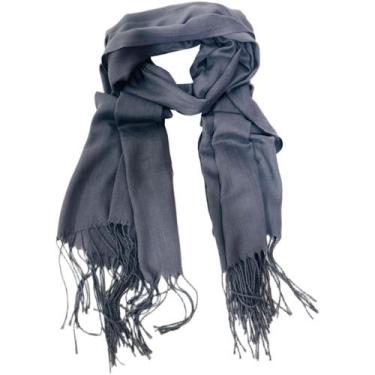 Imagem de Cachecol Frio Echarpe Xale Lenço Pashmina Franja Look Inverno Acessóri