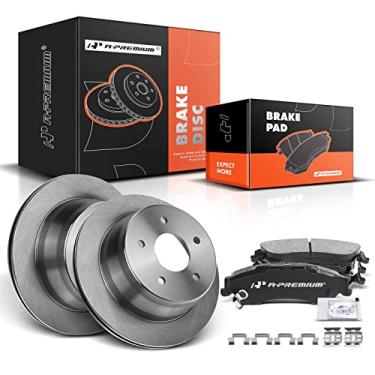 Imagem de A-Premium Kit De Rotores Freio A Disco Ventilados Traseiros 11,61 Pol. (295 Mm) + Pastilhas Cerâmica Compatíveis Com Modelos Selecionados Da Chevrolet, Gmc, Isuzu E Oldsmobile - Blazer, S10, Jimmy,