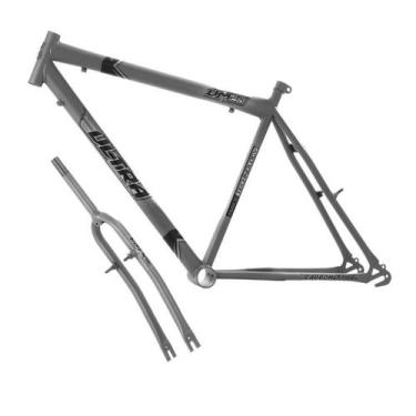 Imagem de Quadro de Bicicleta Aro 26 Ultra Bikes em Aço Carbono com Garfo, Cinza